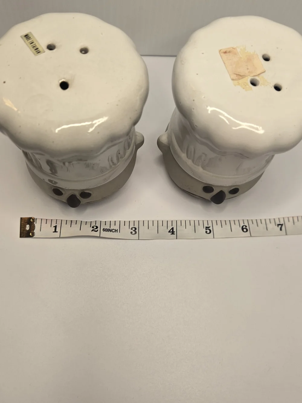 Chef Hat Ceramic Salt and Pepper Shakers - White